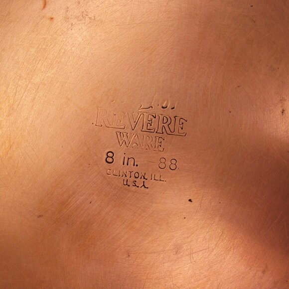 Vintage Revere Ware Copper Clad 8" Skillet Fry Pan with Lid Clinton IL - Picture 5 of 8